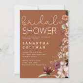 テラコッタボホ素朴ワイルドフォワーブライダルシャワー 招待状 (正面)