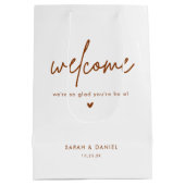 テラコッタボホ結婚の歓迎の好意 ミディアムペーパーバッグ (裏面)