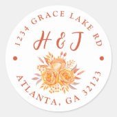 テラコッタボホ結婚差出人住所 ラウンドシール (正面)