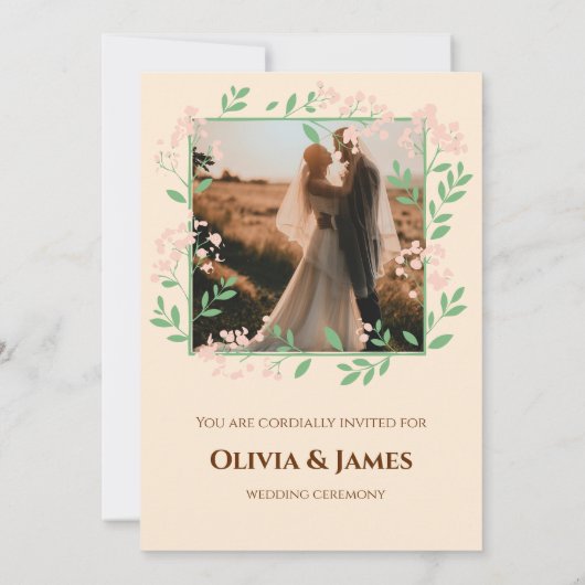 テラコッタボホ結婚式招待状 招待状 (裏面)