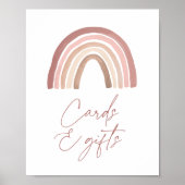 テラコッタボホ虹の赤ちゃんシャワーカードとプレゼント ポスター (正面)