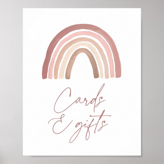 テラコッタボホ虹の赤ちゃんシャワーカードとプレゼント ポスター (正面)