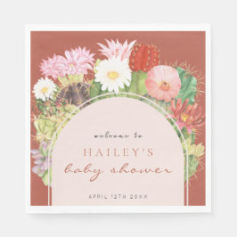 テラコッタボホ開花サボスベイビーシャワー スタンダードランチョンナプキン