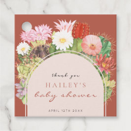 テラコッタボホ開花サボスベイビーシャワー フェイバータグ