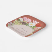 テラコッタボホ開花サボスベイビーシャワー ペーパープレート (傾斜あり)