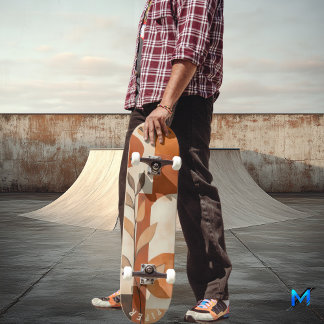 テラコッタボホ – ミニマリストオーガニックリーフ スケートボード