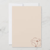 テラコッタボモダンタニカルフローラベビーシャワー 招待状 (裏面)