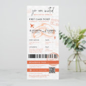 テラコッタボーディングパス目的地の結婚式 招待状 (スタンド正面)