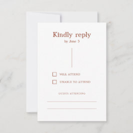 テラコッタボーモダンホラインがオレンジ結婚色の 出欠カード