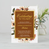 テラコッタボー結婚ホフローラ記念日金ゴールド 箔招待状 (立ち正面)