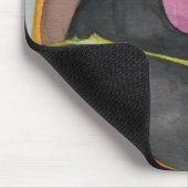 テラコッタポットのマウスパッドのピンクの花 マウスパッド (コーナー)