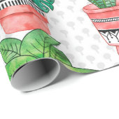 テラコッタポットウォーターカラーハウスプラントシームレス ラッピングペーパー (ロールコーナー)