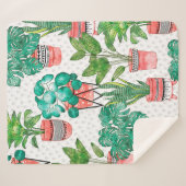 テラコッタポットズウォーターカラーハウスプラントシームレス  シェルパブランケット (正面(横))