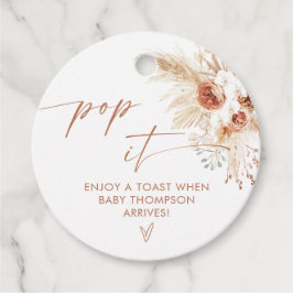 テラコッタポップ・アートのイット彼女がポップボホパンパスグラス フェイバータグ