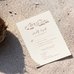 テラコッタマウンテンパインツリーアウトドア結婚ーズ 出欠カード