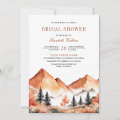 テラコッタマウンテンフォトQRコードブライダルシャワー 招待状 (正面)