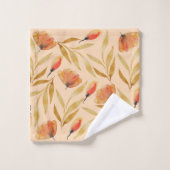 テラコッタマスタードイエローフローラ バスタオルセット (ウォッシュタオル)