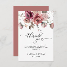 テラコッタマルサラブルゴーニュフローラ秋の結婚式 サンキューカード