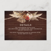 テラコッタマルーンフローラパンパ結婚ス詳細 エンクロージャーカード (正面)