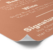 テラコッタミニマフォーマルリスト結婚のバーメニュー ポスター (角)