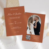 テラコッタミニマモダンリストエレガントな結婚式 招待状