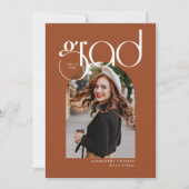 テラコッタミニマモダンリスト5アーチピック卒業 招待状 (正面)