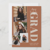 テラコッタミニマモダンリスト5枚の写真卒業 招待状 (正面)