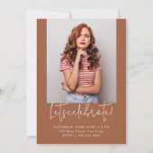 テラコッタミニマモダンリスト5枚の写真卒業 招待状 (裏面)