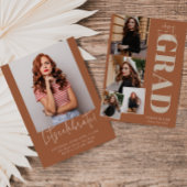 テラコッタミニマモダンリスト5枚の写真卒業 招待状