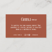 テラコッタミニマリストご購入ありがとうございます 名刺 (裏面)