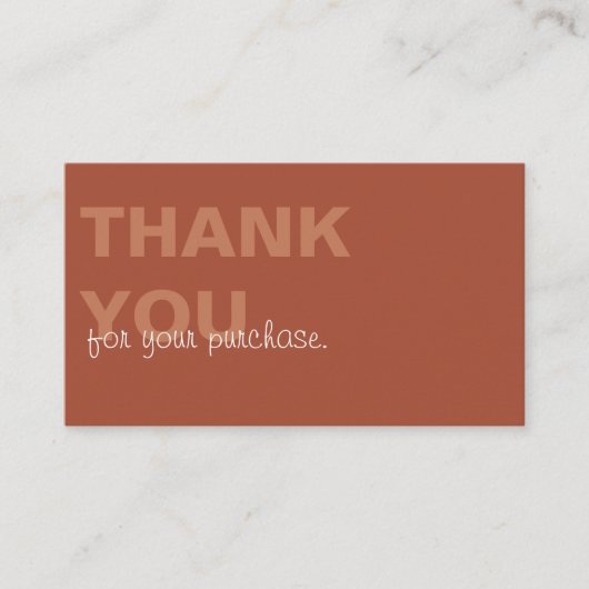 テラコッタミニマリストご購入ありがとうございます 名刺 (正面)