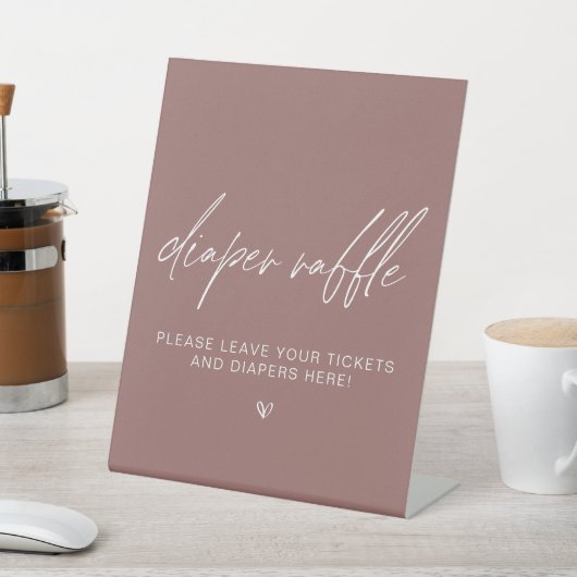 テラコッタミニマリストシャワーおむつラッフル 台座サイン (インサイチュ)