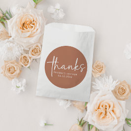 テラコッタミニマリストスクリプトブライダルシャワー フェイバーバッグ