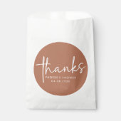 テラコッタミニマリストスクリプトブライダルシャワー フェイバーバッグ (正面)