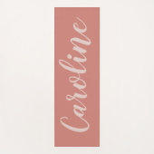 テラコッタミニマリストパーソナライズされた書 ヨガマット (正面)