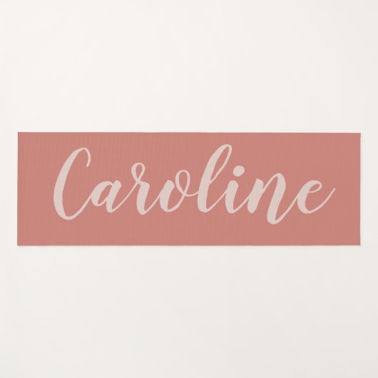 テラコッタミニマリストパーソナライズされた書 ヨガマット (正面(横))