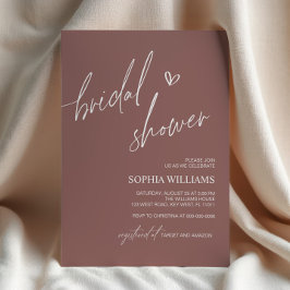 テラコッタミニマリストブライダルシャワー招待 招待状