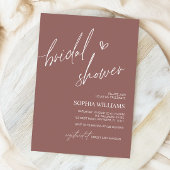テラコッタミニマリストブライダルシャワー招待 招待状