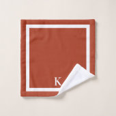 テラコッタミニマリストモノグラムのラグジュアリースパ バスタオルセット (ウォッシュタオル)