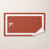 テラコッタミニマリストモノグラムのラグジュアリースパ バスタオルセット (ハンドタオル)