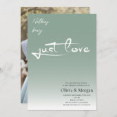 テラコッタミニマリスト書道結婚脚本 招待状 (正面/裏面)