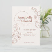 テラコッタミニマリスト結婚植物学 招待状 (スタンド正面)