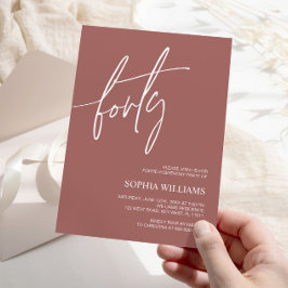 テラコッタミニマリスト40th誕生日招待状 招待状