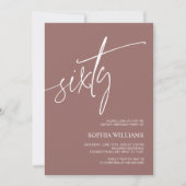 テラコッタミニマリスト60th誕生日招待状 招待状 (正面)