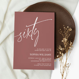 テラコッタミニマリスト60th誕生日招待状 招待状