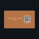 テラコッタミニマリストQRコードビジネスカード 名刺<br><div class="desc">背景とQRコードをモダン備えたビジネス用の美し無地のい名刺。QRコードを挿入すると、誰でもスキャンして直接あなたのウェブサイトや予約サイトに行くことができる。すべての文字は任意のビジネスに合わせて編集可能。</div>