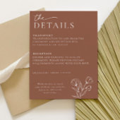 テラコッタミニマルの結婚詳細カードPEYTON エンクロージャーカード