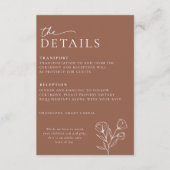 テラコッタミニマルの結婚詳細カードPEYTON エンクロージャーカード (正面)