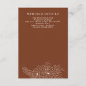 テラコッタミニマルエレガントフローラのスケ結婚ッチ エンクロージャーカード (正面)