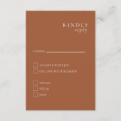 テラコッタミニマルエレガントリストRSVPカード エンクロージャーカード (正面)